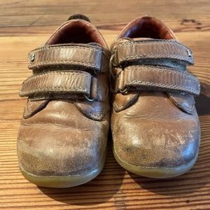 Bobux Minimalist Leather Brown Velcro Shoes, EU 21, US 4.5 Junior